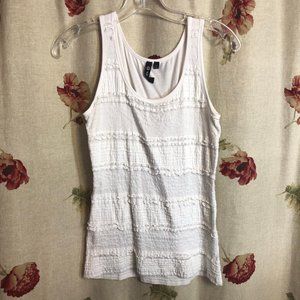 MILANO White 'Lace' Tight Tank Top